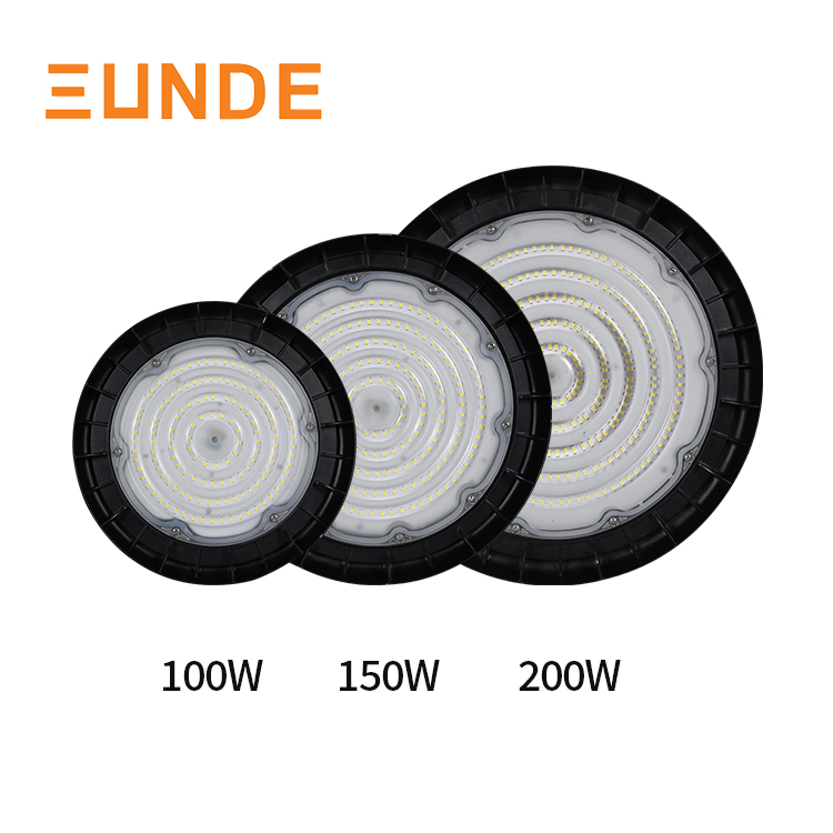 Industrial 100W 150W 200W IP65 Round UFO Highbay Light Gymnasium Warehouse Workshop LED High Bay Lamp