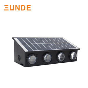 Solar Outdoor Waterproof Modern Motion Sensor Up Down Lamp Exterior Garden Pillar Led Wall Light